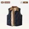 Colete térmico de lã feminino 2026 novo estilo, tecido escovado para outono e inverno, adequado para usar em camadas, colete térmico masculino espessado com forro de fleece