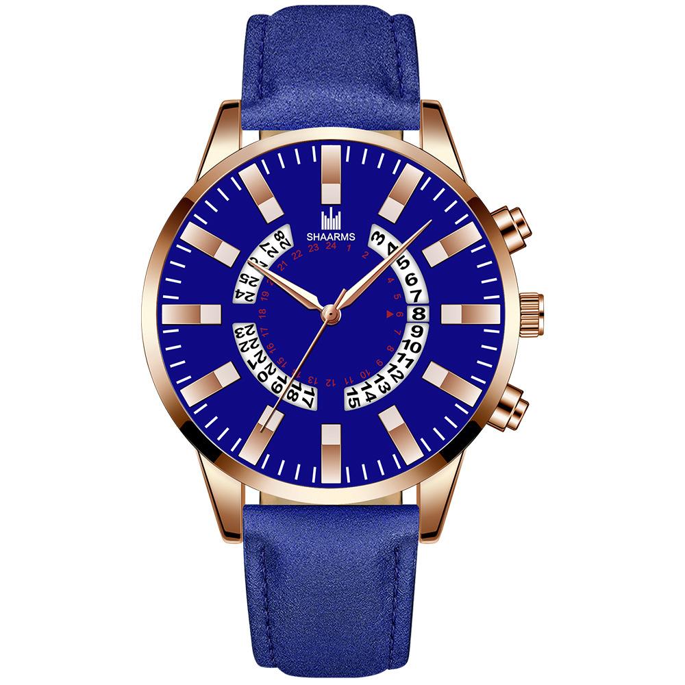 蓝色皮带玫金壳蓝面玫金针