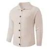 2026 nuevo cárdigan de punto casual con solapas para otoño e invierno, color liso, versátil, engrosado, abrigo de manga larga para hombre
