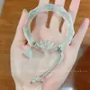Nuevo Pulsera de Loto de Bambú Transparente de Hielo Estilo Chino Estilo Nacional Hanfu Pulsera Fresca Primavera y Verano Nuevo Pulsera Mori