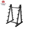 Estante para mancuernas personalizado, estante para barras con tubo de acero engrosado, estante de cinco niveles para pesas rusas, estante triangular para mancuernas, equipo de fitness comercial