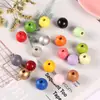 Amazon Transfronterizo Nuevo 16mm Kidsren's DIY Colorido Cuentas de Madera Hechas a Mano Cuentas Sueltas de Hemu Accesorios para Cuerdas Venta al por Mayor