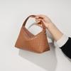 2026 Nova Bolsa de Couro Acolchoada Estilo Bolinho de Massa Artesanal Bolsa de Mão Tecida Bolsa de Ombro Transversal Moda Bolsa Feminina de Couro Genuíno