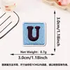 Parches bordados cuadrados transfronterizos con 26 letras y números en inglés para ropa y sombreros, parches decorativos versátiles y de moda con adhesivo termofusible