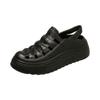 Sandalias de mujer de Eva otoño 2024 nuevos zapatos romanos zapatos de jaula de cerdo tejidos de moda zapatos de suela gruesa aumentados zapatos blancos