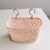 Cesta de plástico grande con doble gancho hueco, cesta de almacenamiento, cesta colgante, apilable