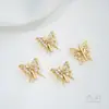 Pulsera DIY de Perlas con Abalorios Espaciadores de Zirconio de Colores Rellenos de Oro de 14 Quilates que Conservan el Color, Mariposa Abeja, Agujero Doble, Fila Doble, Agujero Triple, Fila Triple
