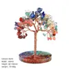 Árbol del Dinero de Piedra Natural Transfronterizo Decoración Creativa para Escritorio de Oficina en Casa Base de Resina Colorida Árbol de la Vida con Grava de Cristal