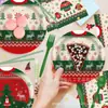 Mm352 Decoración de Suéter Navideño Feo Vajilla para Fiesta Navideña Set de 4 Piezas para 8 Personas Plato de Papel Navideño Vaso de Papel