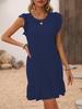 Vestido de tiro real independiente transfronterizo Amazon T2024 primavera y verano comercio exterior temperamento elegante sin mangas de color liso