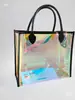 Bolsa Láser Colorida Bolso de Mano Jelly Láser TPU Bolso Láser Versátil de Moda Bolso de Mano Transparente de PVC