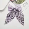 Nuevo Transfronterizo Gasa Estampado Leopardo Cola de Golondrina Lazo Accesorios Semi-Terminados para Diadema Infantil Pinza para el Cabello Equipaje Ropa DIY