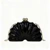 Bolso de Noche Acrílico Forma de Coral Bolsa Caja Cadena Bolso Forma de Abanico Bolso Concha Bolso de Mano Hombro Cruzado para Mujer Transfronterizo