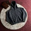 Moletom com capuz cinza de estilo retrô americano com estampa de estrelas, masculino, modelagem solta, jaqueta casual com zíper para o outono