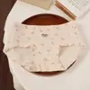 Estilo Pastoral Algodão Puro Corte Quadrado Pequeno 10A Antibacteriano Tipo Gancho Estendido Calcinhas de Algodão para Bebê para Mulheres, Calcinhas Femininas 100% Algodão Cintura Média