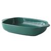 Molde para Hornear Esmaltado de Color Estilo Europeo Estilo Occidental Molde para Hornear Cuadrado Largo de Doble Asa Plato Cerámico para Arroz Horneado Molde para Hornear Plato para Lasaña de Pasta Horneada