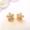 Pendientes de plata 925 transfronterizos con incrustaciones de circonitas y flores, accesorios de joyería DIY, venta al por mayor