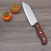 Faca de Cozinha Doméstica em Estoque com Cabo de Madeira Maciça, Faca para Frutas, Faca de Fatiar de Aço Inoxidável, Faca para Cortar Carne, Faca para Cortar Frutas, Faca do Chef