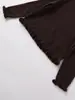 Venta al por mayor transfronteriza Verano 2025 Nuevo estilo europeo y americano para mujer Falda corta con dobladillo de botón Tejido de punto decorativo en capas