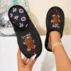 Pantuflas Navideñas Bordadas de Hombre de Jengibre Casual Transfronterizas, Suaves y Amigables con la Piel, Antideslizantes, Algodón para Ambiente del Hogar, Venta al por Mayor