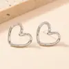 Pendientes Europeos y Americanos de Moda con Forma de Corazón para Mujer Diseño Sencillo de Nicho Pendientes de Corazón Pendientes de Acero Inoxidable Venta al por Mayor