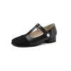Exportação de Fábrica Sapatos Femininos de Tamanho Grande Dropshipping Formato T Bico Redondo Salto Baixo Sapatilhas Primavera & Outono Exportação Tamanho Grande Feminino A29-34 Super