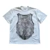 Camiseta de Manga Curta Estampada Y2K Harajuku Europeia e Americana de Verão, Top com Gola Redonda, Estilo de Rua Ins Retrô Escuro Tendência