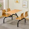 Mesas y sillas de cafetería escolar para empleados de fábrica, comedor de unidad de empresa, juego de mesa y sillas para cuatro personas, mesa de comedor combinada