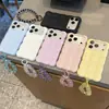 Funda estilo Ins nube de dopamina suitable para teléfono Apple 18 Pro Max, 17/16 con cordón, ventana grande para niñas