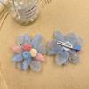 Japonês e coreano crianças laço de cabelo bebê malha flor hairpin princesa estilo elástico acessórios de cabelo bonito cabeça flor clipe hairpin para mulheres