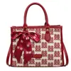 Bolso de Boda Elegante de Moda de Gran Capacidad para Mujer 2025 Nuevo Lona Tendencia Bolso de Mano Rojo Bolso Tote de Hombro
