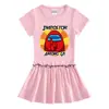 Nova Roupa de Verão 2023 Estilo Coreano Moda Infantil Vestido de Manga Curta Algodão Roupa de Bebê Saia Plissada Estilo Ocidental Fina