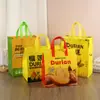 Bolsa de Regalo de Empaque de Durian No Tejida al por Mayor, Bolsa Térmica tipo Satchel para Llevar, Bolsa de Empaque para Té de Leche con Papel de Aluminio y Logo Imprimible