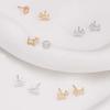 Europeu e Americano Simples Oco Filhote S925 Prata Ear Stud Feminino Nicho Temperamento High-end Light Luxury Estilo Francês ing Style