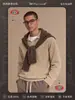BE Roupas Masculinas Nova Coleção Outono/Inverno Estilo Americano Marca Tendência Terry Cloth Vintage Peso Pesado Lavado na Neve Estilo Old Money Gola Reversível Moletom Masculino