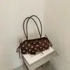 Bolsa de sobaco com laço de bolinhas estilo coreano para mulheres, nova bolsa baguette de camurça vintage 2026, bolsa de mão e bolsa de ombro de outono