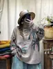Suéter de Algodón Grueso Tejido Holgado Estilo Étnico Estampado Digital Talla Grande Ropa para Mujer Talla Grande Otoño e Invierno 2025