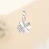 Collar de Corazón y Trébol de Cuatro Hojas Plata de Ley 999 Estilo Coreano Estilo Bosque Colgante Fresco Cadena para Clavícula Amor Regalo de San Valentín