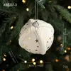 Producto Nuevo Transfronterizo Bola de Espuma de 8 cm Colgante para Árbol de Navidad Bola Colgante Bola con Estampado de Tela de Estrella Decoración Arreglo