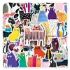 50 Peças de Adesivos de Gato de Livro Infantil, Modernos e Criativos, Estilo de Arte de Animal de Estimação Fofo Graffiti, Caderno, Adesivos para Capacete Guka