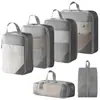 Set de 10 Bolsas de Almacenamiento de Viaje de Compresión Cuidadosamente Seleccionadas, Bolsa de Almacenamiento de Malla con Cordón para Empacar por Separado, Bolsa Organizadora para Equipaje, Maquillaje y Artículos de Tocador