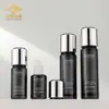 Botella de Vidrio Cosmético Spot 50g Botella para Crema Material de Empaque para Productos para el Cuidado de la Piel Botella Redonda Recta Negro Transparente 30ml Botella Gotero para Aceite Esencial