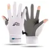 Guantes de pesca finos de verano para hombre, dos dedos expuestos, para llevar, ciclismo, hombres y mujeres, conducción, antideslizantes, fitness, mancuerna, dos dedos expuestos