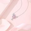 Collar de plata S925 estilo lujo ligero flor de cerezo para mujer 2023 nuevo original rosa flor de durazno Flor de ciruelo serie sentido de diseño de nicho