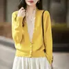 Cárdigan de Punto con Parches de Encaje Estilo Francés Falso Dos Piezas Cuello en V para Mujer, Nuevo Estilo Elegante 2026 Abrigo Suéter