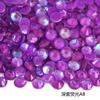 Arte de Uñas Morado en Forma de Abanico con Pedrería, Pedrería de Cristal de Fondo Plano, Pedrería Redonda para DIY, Arte de Uñas de Cristal Colorido Aurora Neón Luminoso