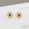 Pendientes de amor huecos con diamantes azules para mujer, pequeños y delicados, con diseño único de 2022.