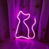 Luz de néon LED em forma de gato, multicolorida, formato fofo, luz noturna luminosa, decoração para festa, sala de estar