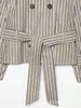 Venta al por mayor transfronteriza de ropa para mujer: Estilo europeo y americano, chic retro, cortavientos de cuadros de moda, corte recto corto, con cintas, estilo 370541