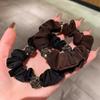 Anel de Cabelo Simples Estilo Coreano Cravejado de Diamantes para Mulheres Moda Laço de Rabo de Cavalo Bola de Cabelo Corda de Tendão de Borracha Famosa na Internet para Mulheres Novo Acessório de Cabeça Versátil